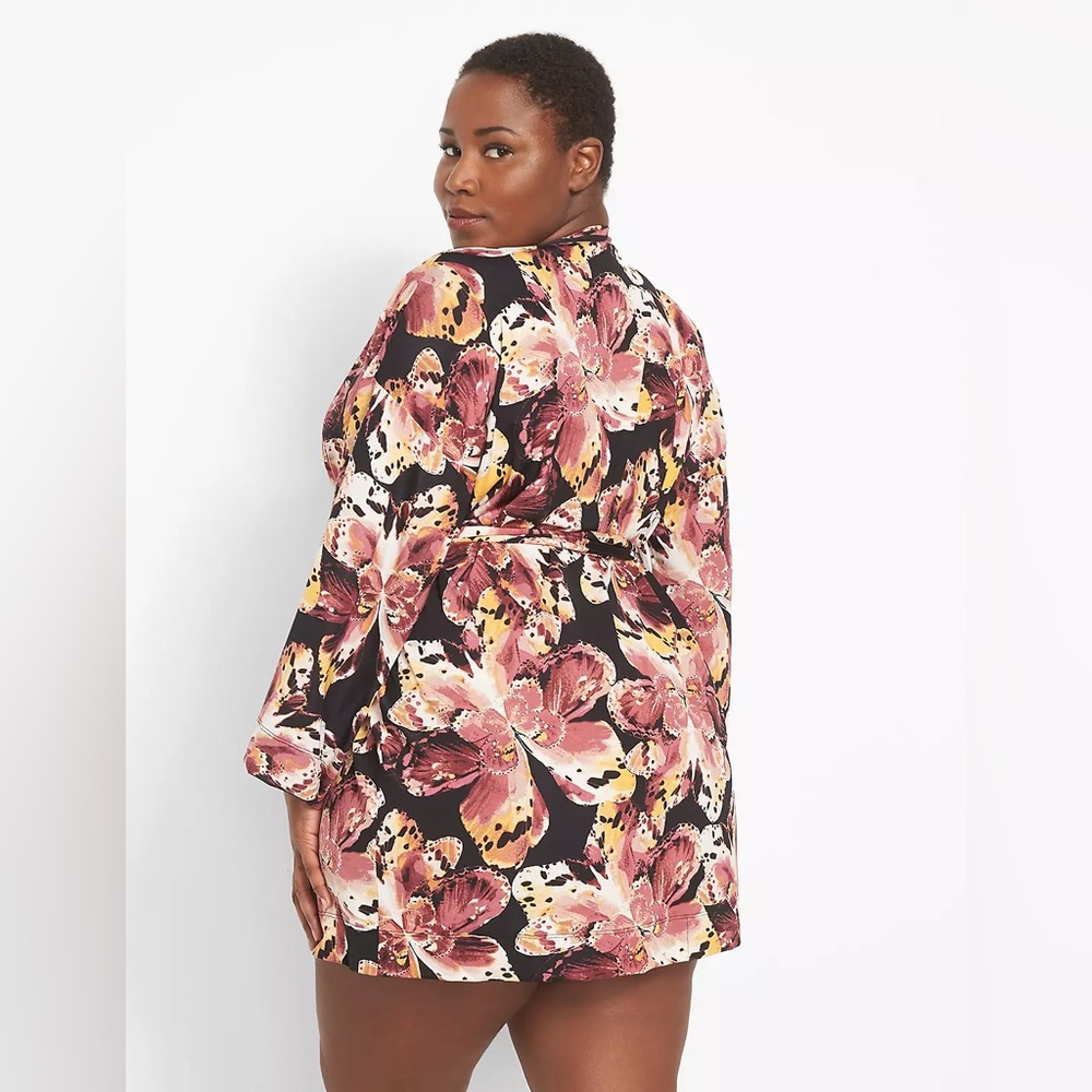 LANE BRYANT Cacique Tropical Micro Robe - Picture 3 of 4